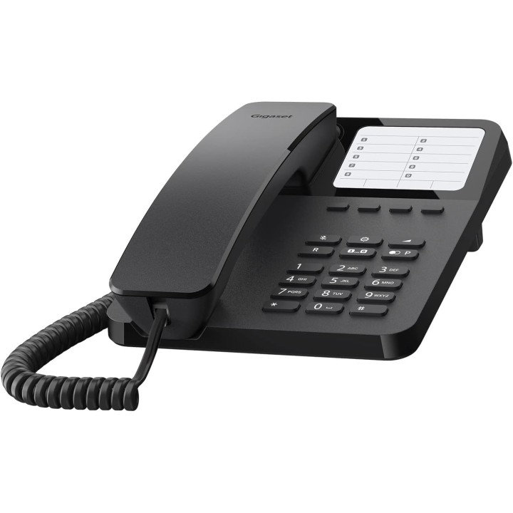 Téléphone filaire de bureau Gigaset Desk 400 - 10 mémoires - Montage mural - Noir