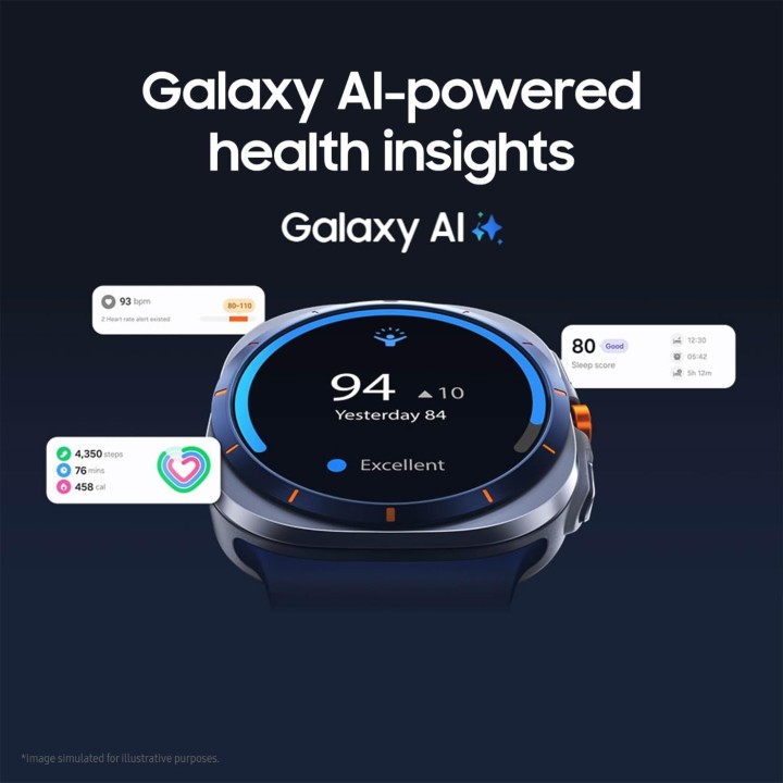 Montre connectée Galaxy Watch Ultra - Titane 47 mm - AI, GPS double fréquence, LTE