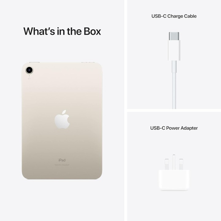 iPad Mini 6 Wi-Fi 64 Go Starlight - Écran 8,3 pouces, Apple A15 Bionic