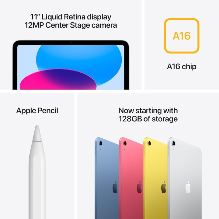 Apple iPad 11 pouces Wi-Fi 128 Go - Écran Liquid Retina A16 Argent