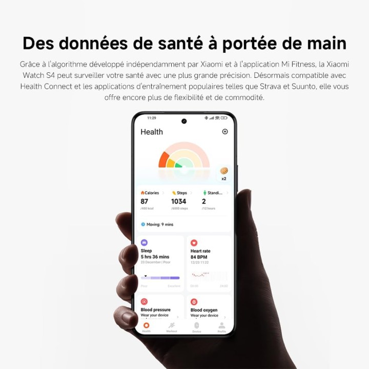Montre connectée Xiaomi Watch S4 - Écran AMOLED, autonomie 15j, appels Bluetooth - Noir
