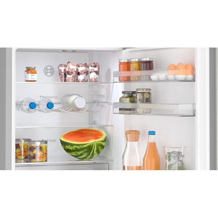 Réfrigérateur combiné No Frost 321 L Inox 186x60 cm - Bosch Série 4