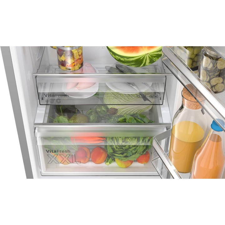 Réfrigérateur combiné No Frost 321 L Inox 186x60 cm - Bosch Série 4