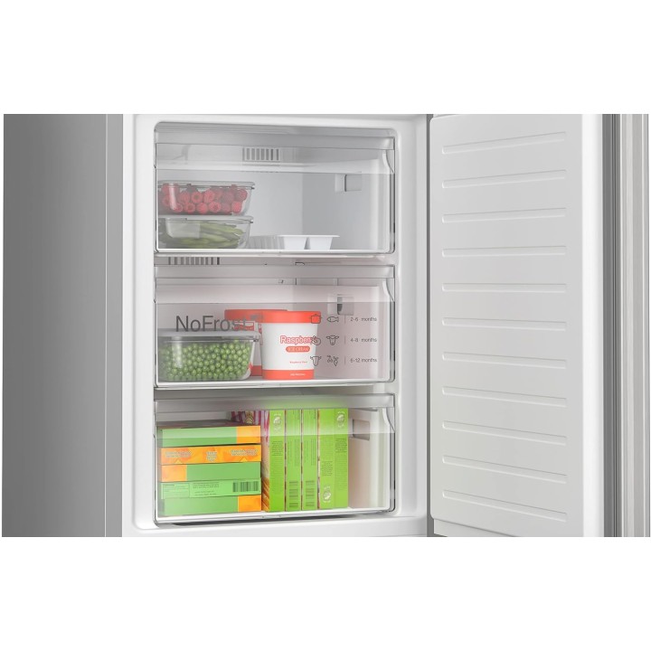 Réfrigérateur combiné No Frost 321 L Inox 186x60 cm - Bosch Série 4