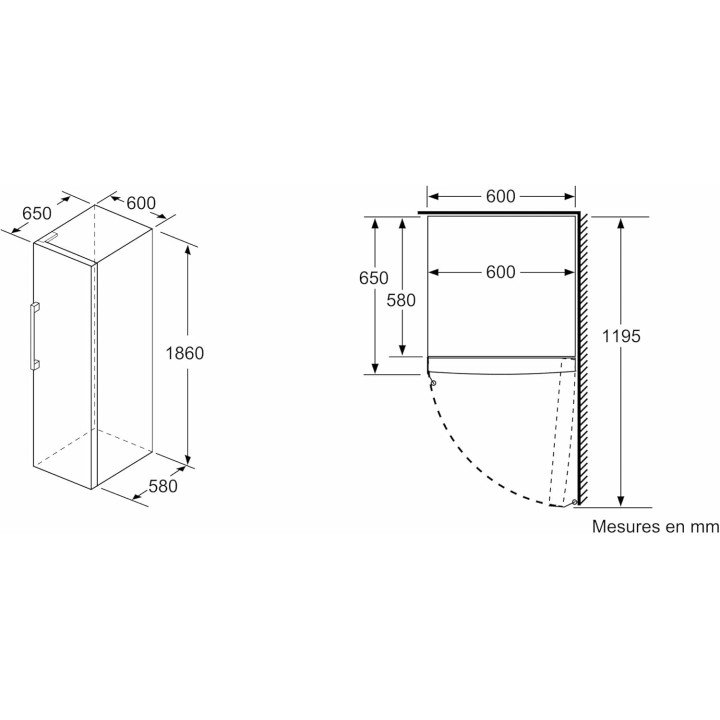Congélateur armoire Bosch Série 4 No Frost 242L – Pose libre, écran, modularité