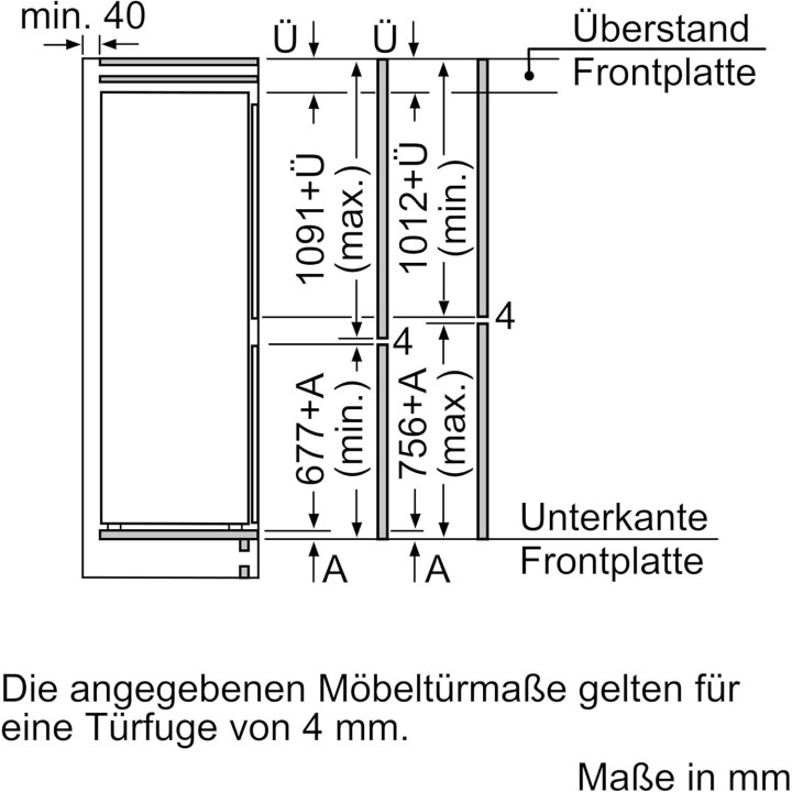 Combiné réfrigérateur-congélateur encastrable Bosch Serie 4 NoFrost VitaFresh XXL 260L