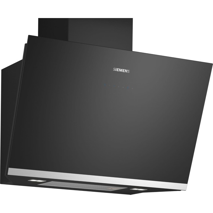 Hotte murale inclinée 80 cm noir verre Siemens iQ500 cookConnect LED