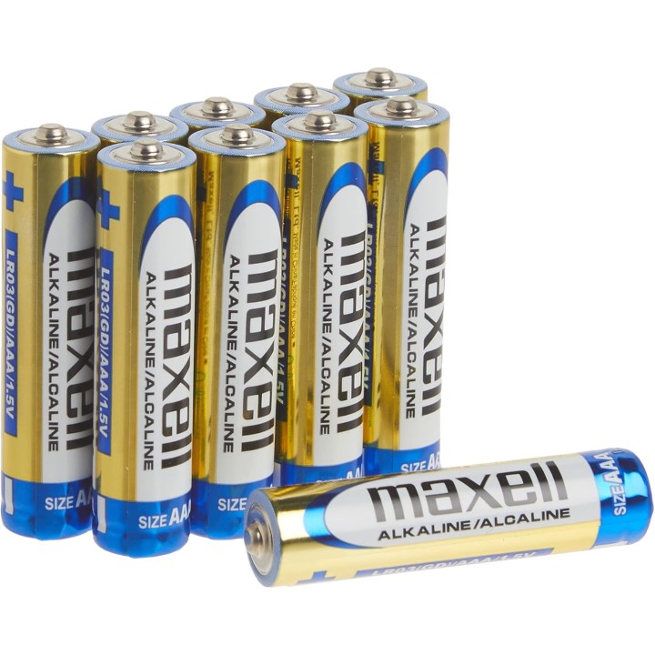 Piles AAA alcalines Maxell x10 – Format standard 1,5V usage quotidien