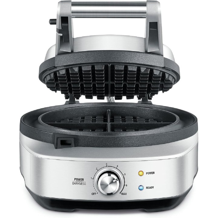 Gaufrier Sage anti-débordement - Inox brossé, 7 réglages, revêtement antiadhésif