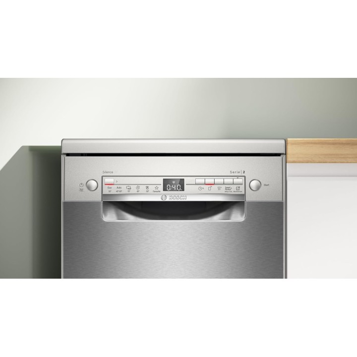 Lave-vaisselle pose libre 45 cm 10 couverts inox Bosch Home Connect Série 2