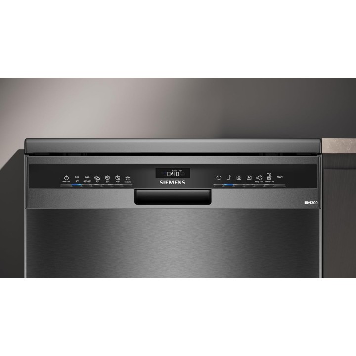 Lave-vaisselle 14 couverts varioSpeed Plus SIEMENS Black Steel intégrable silencieux