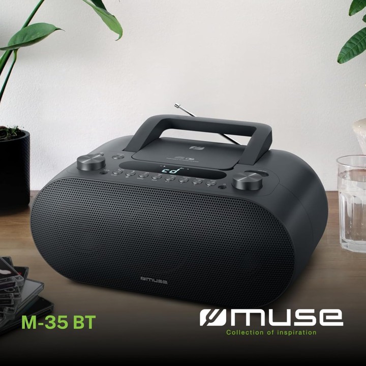 Lecteur CD portable Bluetooth USB radio FM MP3 noir - MUSE