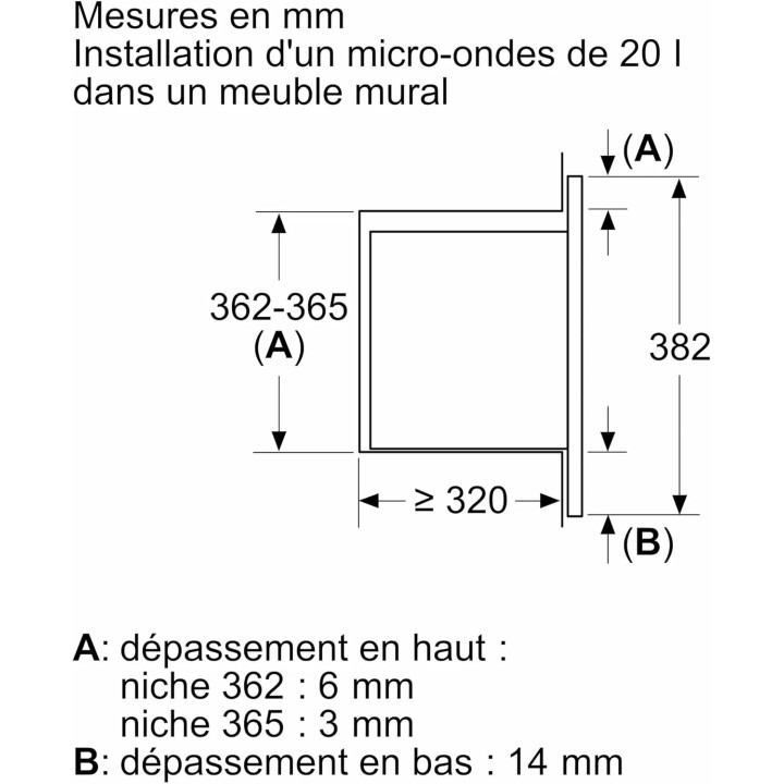 Micro-ondes encastrable Bosch Série 2 - 20L AutoPilot 7 noir - écran LED
