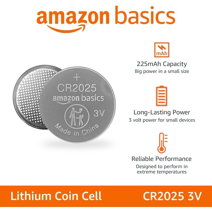 Pile bouton lithium CR2025 3V - Lot de 6 - Longue durée, sécurité enfant