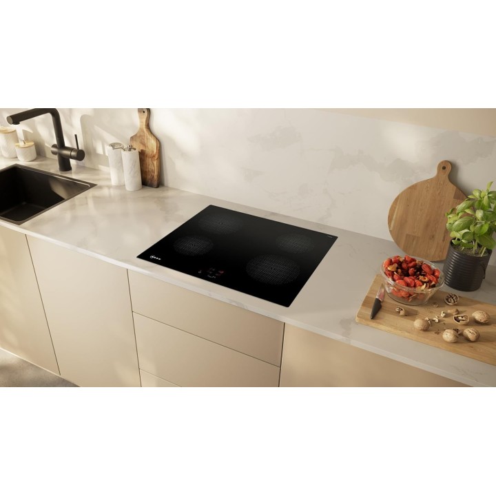Table de cuisson à induction 4 foyers Neff - Plug & Play, PowerBoost, céramique noire