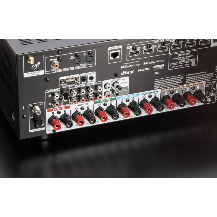 Amplificateur home cinéma 7.2 Denon AVR-X2800H DAB - Dolby Atmos, HDMI 8K, HEOS, Noir