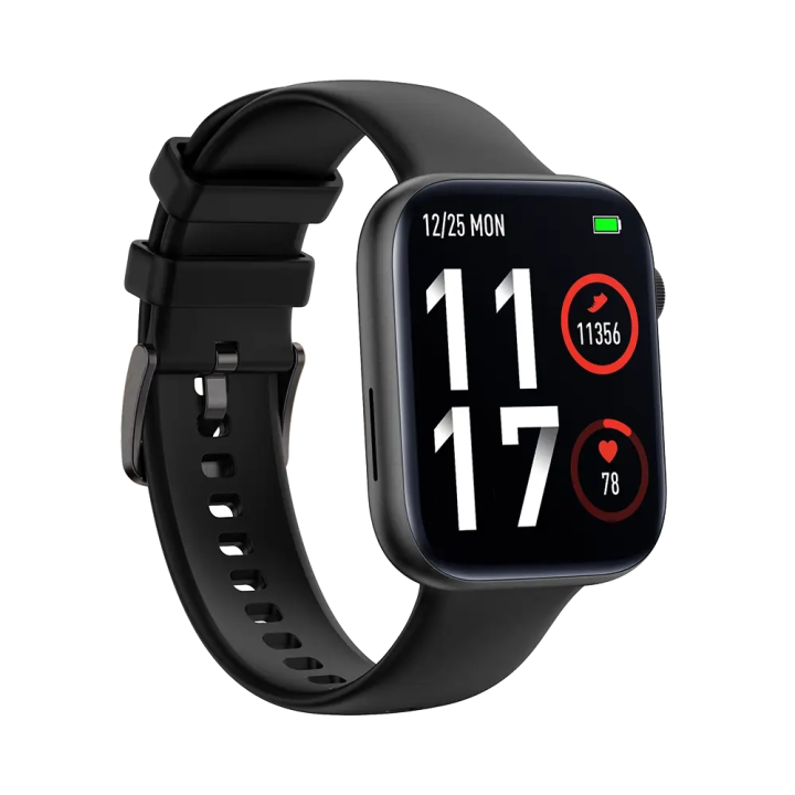 Montre connectée TEKDAY noire - Bracelet silicone - Suivi santé et notifications