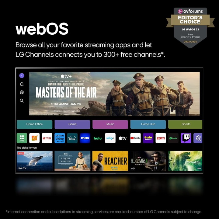 TV OLED 55 pouces LG G4 - 4K AI, Dolby Vision, Dolby Atmos, design mural plat