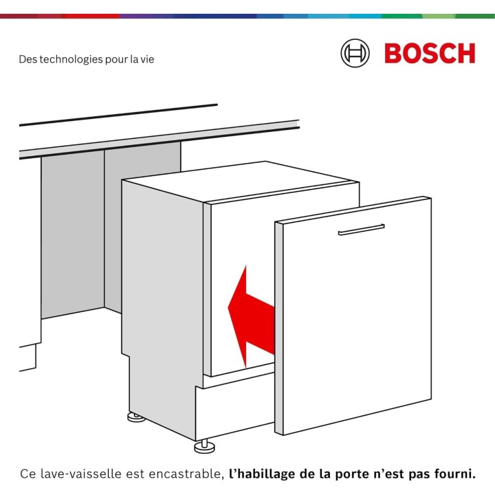 Lave-vaisselle encastrable Bosch 12 couverts - Acier inoxydable EcoSilence Drive