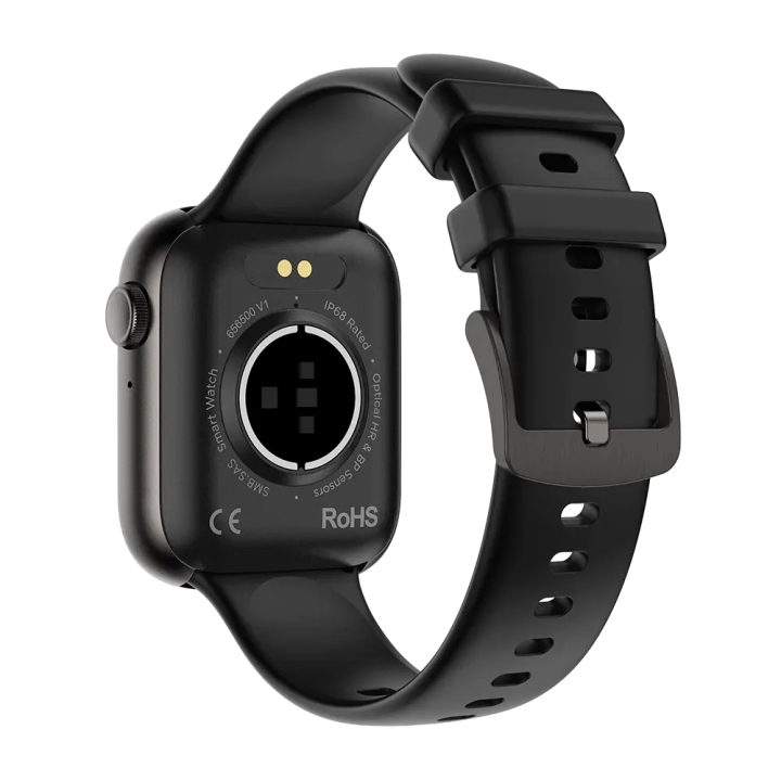 Montre connectée TEKDAY noire - Bracelet silicone - Suivi santé et notifications