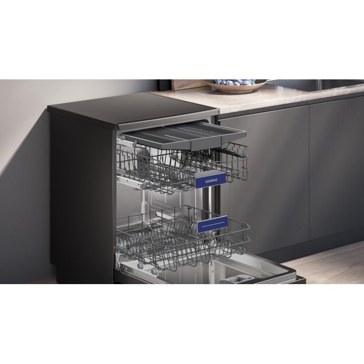 Lave-vaisselle 14 couverts varioSpeed Plus SIEMENS Black Steel intégrable silencieux