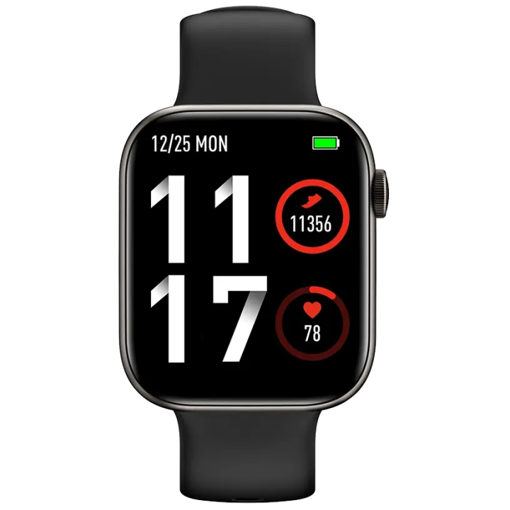 Montre connectée TEKDAY noire - Bracelet silicone - Suivi santé et notifications
