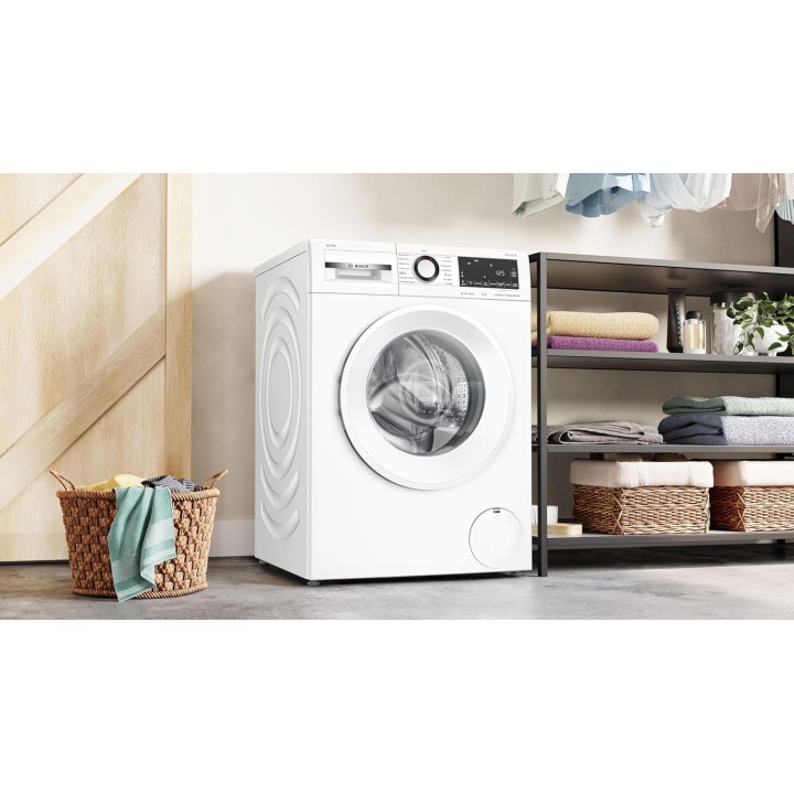 Lave-linge frontal Bosch Série 6 - 9 kg, 1400 trs/min, i-DOS, pose-libre, blanc
