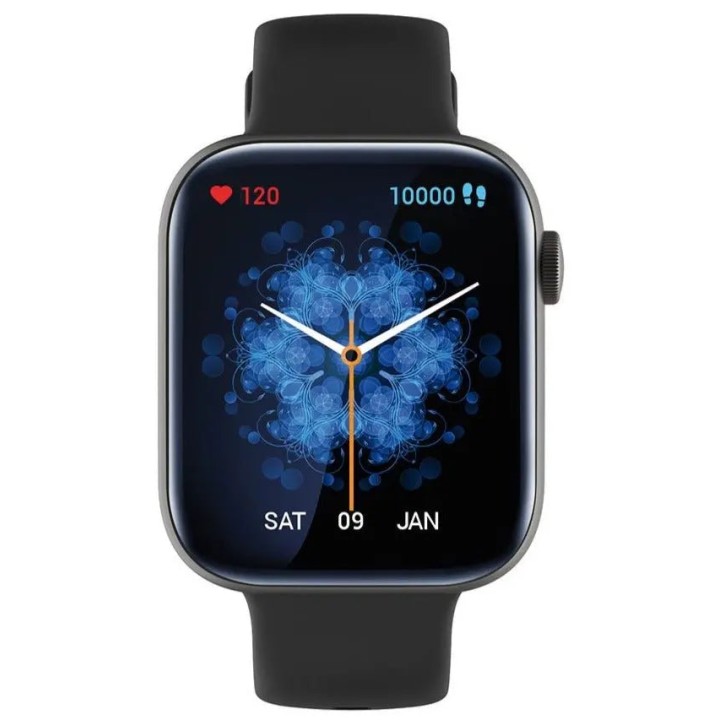 Montre connectée TEKDAY noire - Bracelet silicone - Suivi santé et notifications