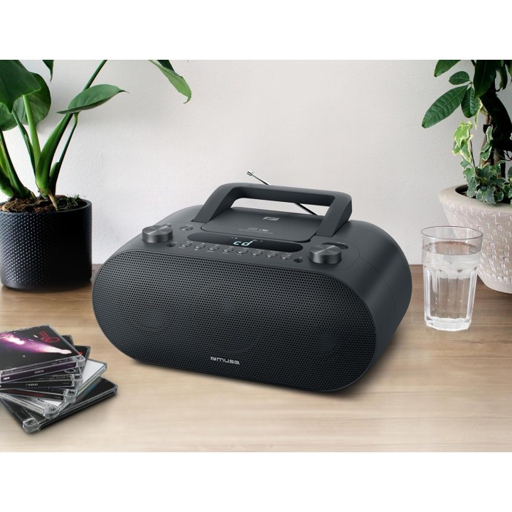 Lecteur CD portable Bluetooth USB radio FM MP3 noir - MUSE