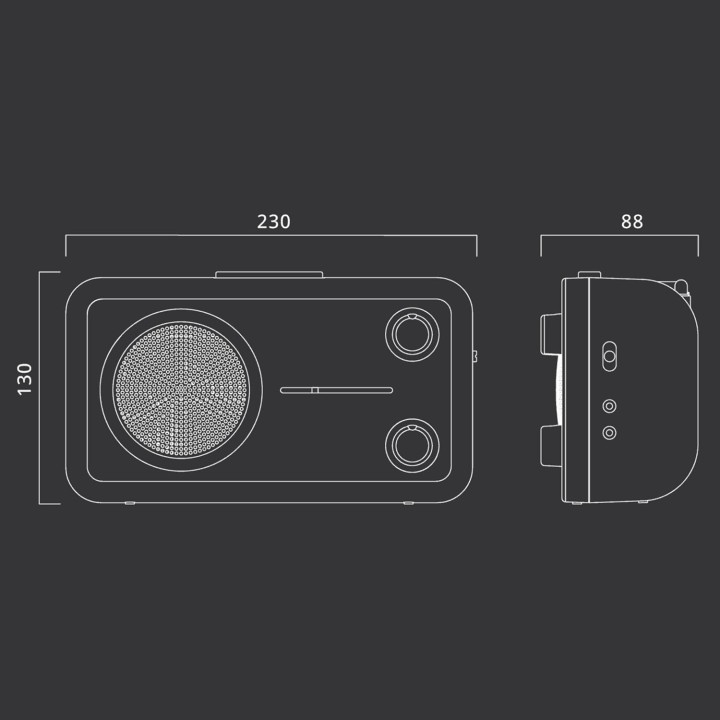 Radio portable Muse AM/FM – Prise casque, entrée AUX, format compact noir