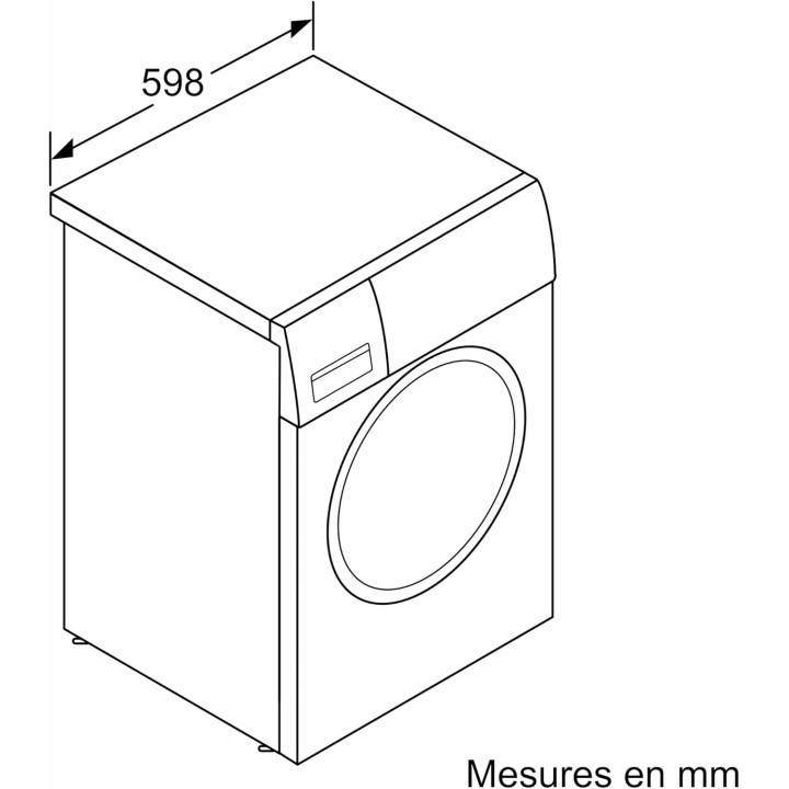 Lave-linge frontal Bosch Série 6 - 9 kg, 1400 trs/min, i-DOS, pose-libre, blanc