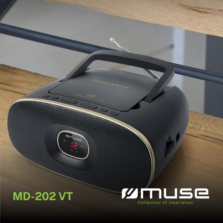 Radio CD portable MUSE MD202VT - Lecteur CD, tuner FM, prise jack, boombox