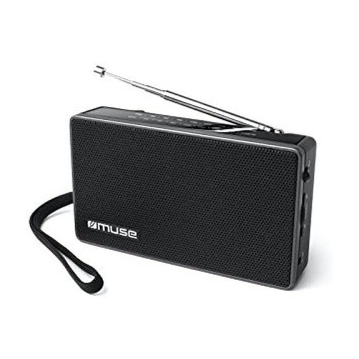 Radio portable Muse AM/FM – Prise casque, entrée AUX, format compact noir