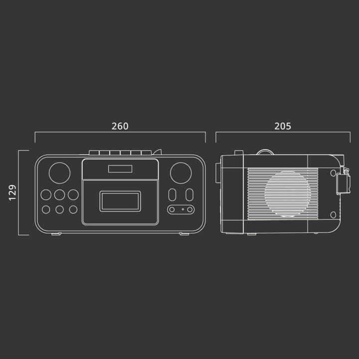Radio portable Muse DAB+ FM - Haut-parleur intégré, écran, alimentation sur piles - Noir