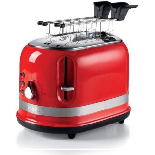 Grille-pain Ariete Moderna 149 - 2 tranches, 6 niveaux de dorure, rouge, métal