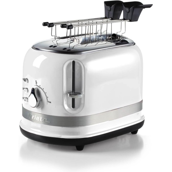 Grille-pain 2 tranches moderne - 6 niveaux de dorage, fonctions multiples, blanc Ariete