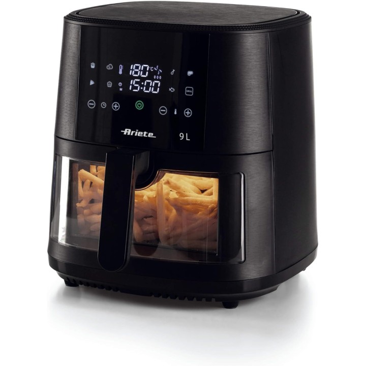 Friteuse à air programmable 9L - Grande capacité, grill, panier transparent Ariete