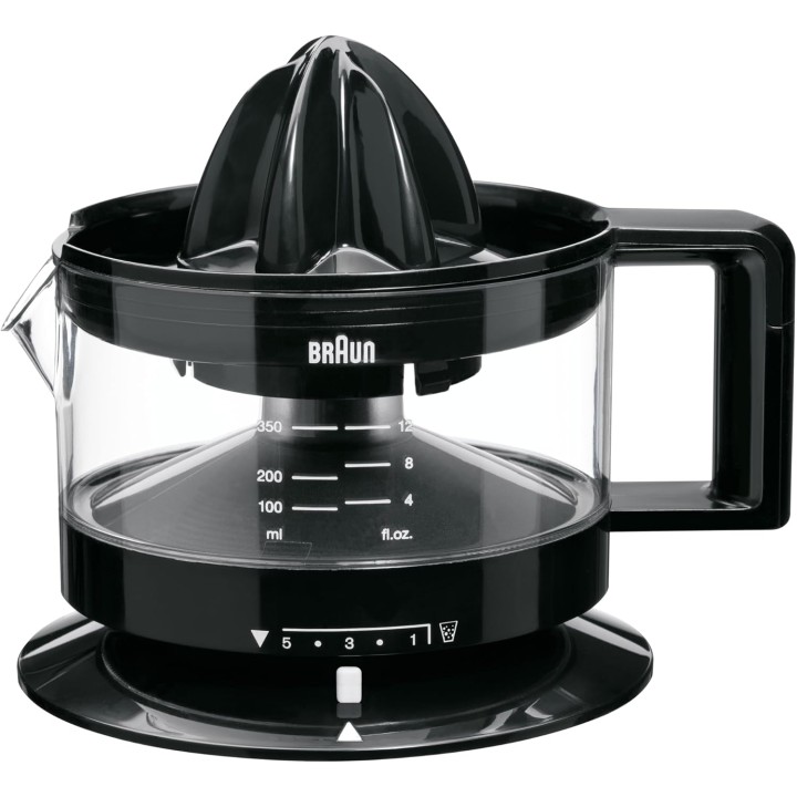 Presse-agrumes électrique Braun 350 ml noir – Rotation double sens, réglage pulpe