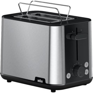 Grille-pain Braun HT 1510 BK PurShine - 2 tranches acier inoxydable noir 900W
