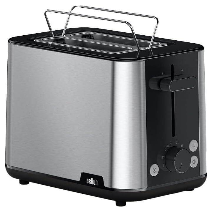 Grille-pain Braun HT 1510 BK PurShine - 2 tranches acier inoxydable noir 900W
