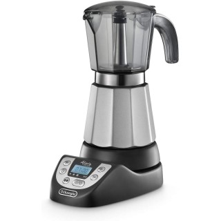 Cafetière italienne électrique De'Longhi Alicia Plus 6 tasses - Noir et argent