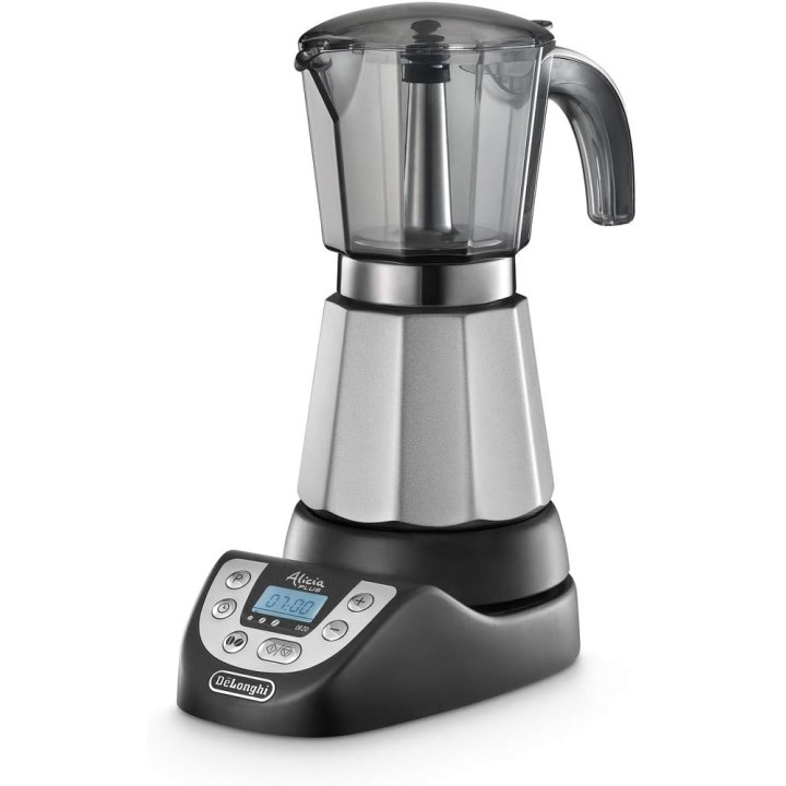 Cafetière italienne électrique De'Longhi Alicia Plus 6 tasses - Noir et argent