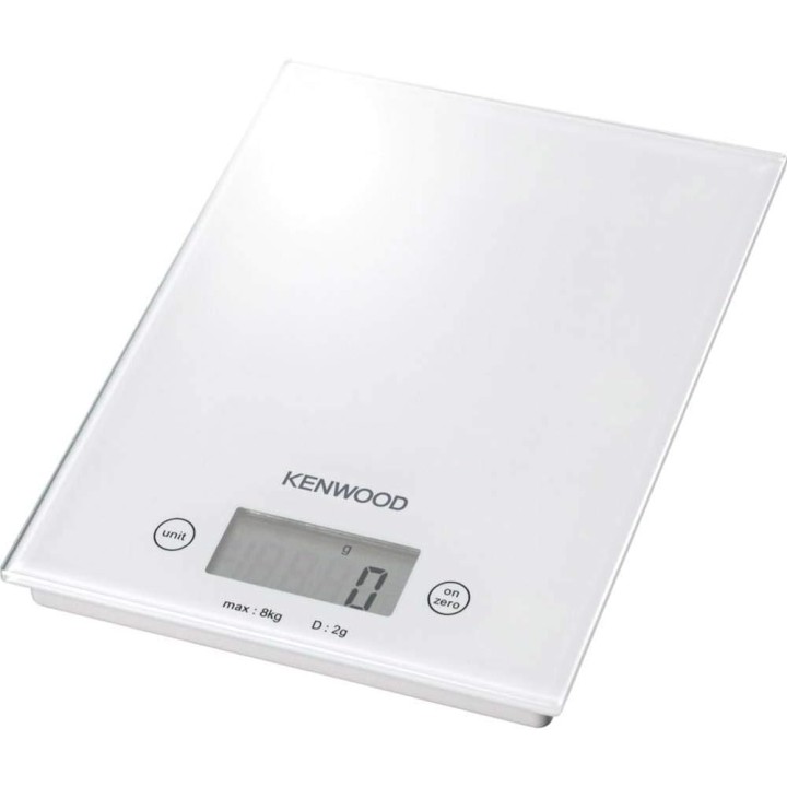 Balance de cuisine digitale Kenwood DS401 - Verre blanc - 8 kg - Pesée additionnelle
