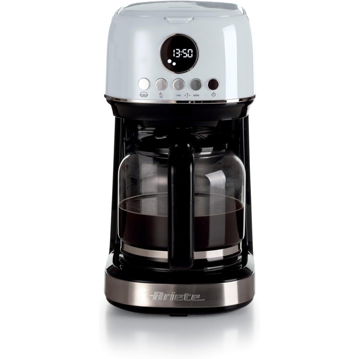 Cafetière filtre programmable Ariete 15 tasses - Carafe verre trempé blanc