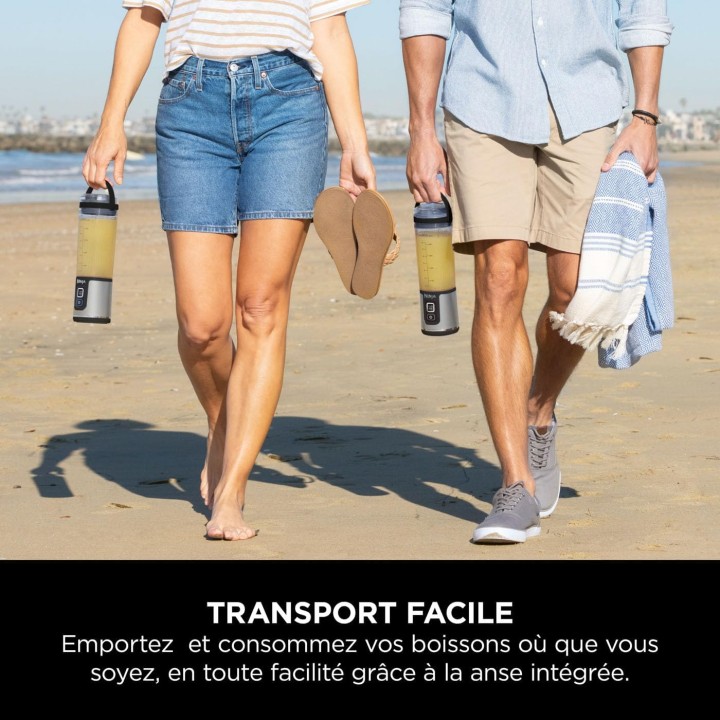 Blender portable Ninja sans fil puissant 530 ml - rechargeable USB-C - noir