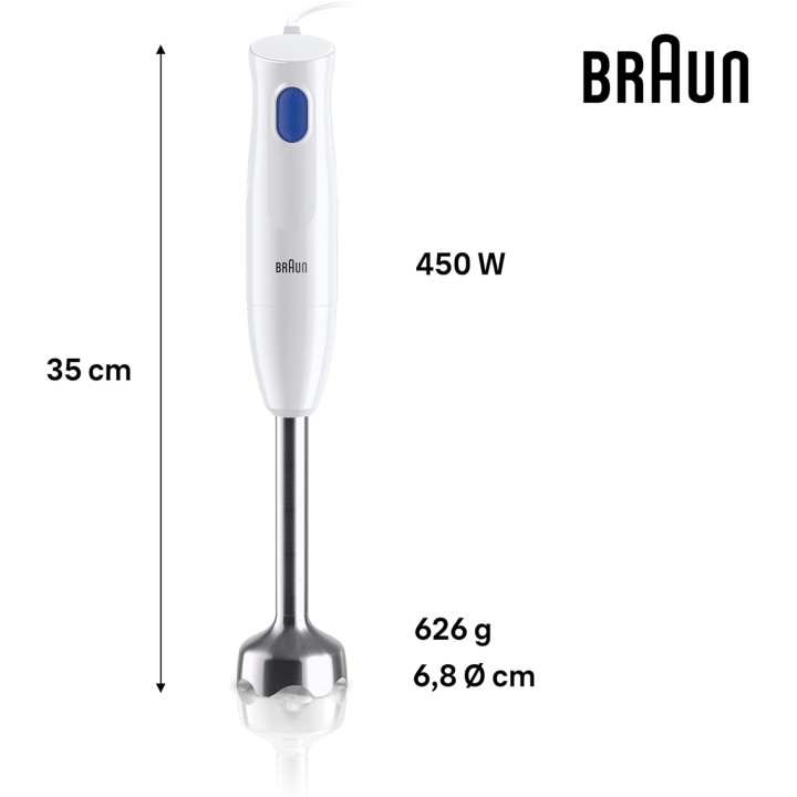 Mixeur plongeant Braun extra léger - Acier inoxydable 450W EasyTwist