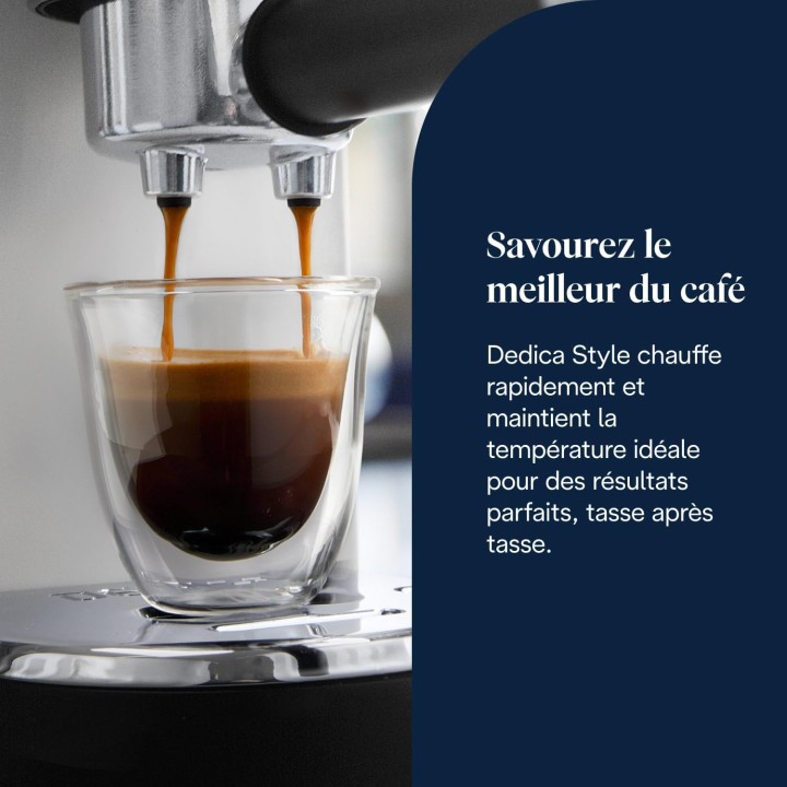 Machine à espresso De'Longhi Dedica Style EC685.W - 15 bars, buse vapeur, inox blanc, compacte