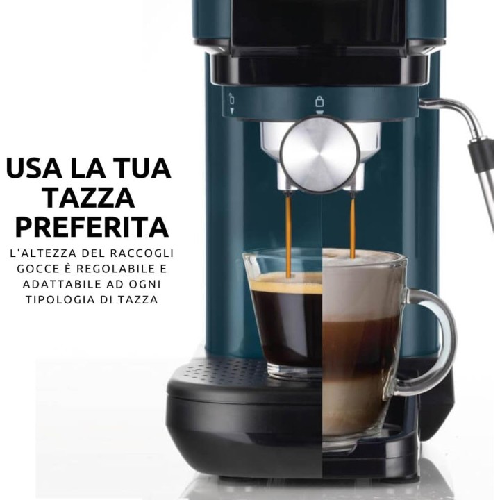Machine à expresso compacte Ariete blanc - 15 bars, cappuccino, café moulu ou dosettes