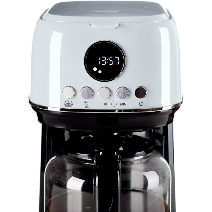 Cafetière filtre programmable Ariete 15 tasses - Carafe verre trempé blanc