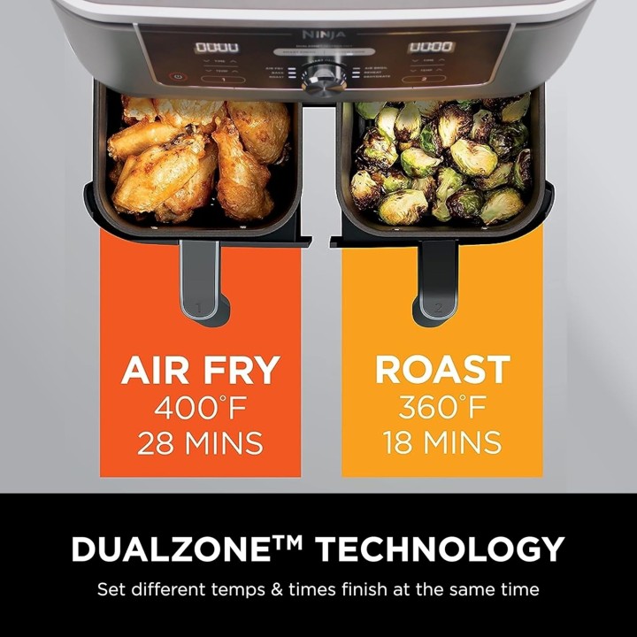 Friteuse à air Ninja DualZone XL 2 paniers indépendants - Capacité 10L - Noir